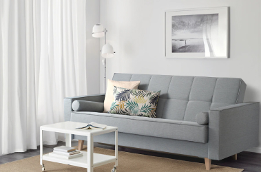 Серый раскладной диван